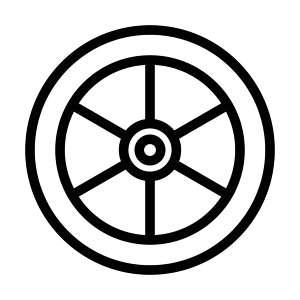 Ikona Wektora Koła Gruba Linia Użytku Osobistego Komercyjnego — Wektor stockowy