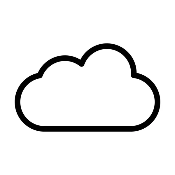 Cloud Vector Silná Čára Ikona Pro Osobní Komerční Použití — Stockový vektor