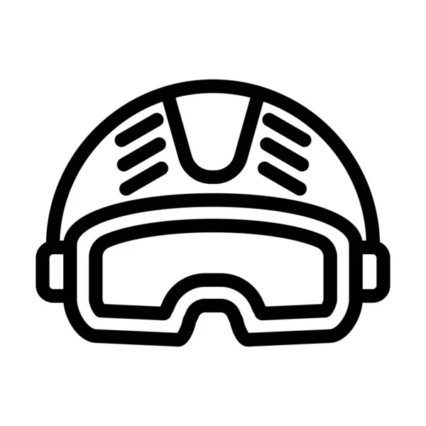 個人的および商業的使用のためのヘルメットベクトル太線アイコン — ストックベクタ