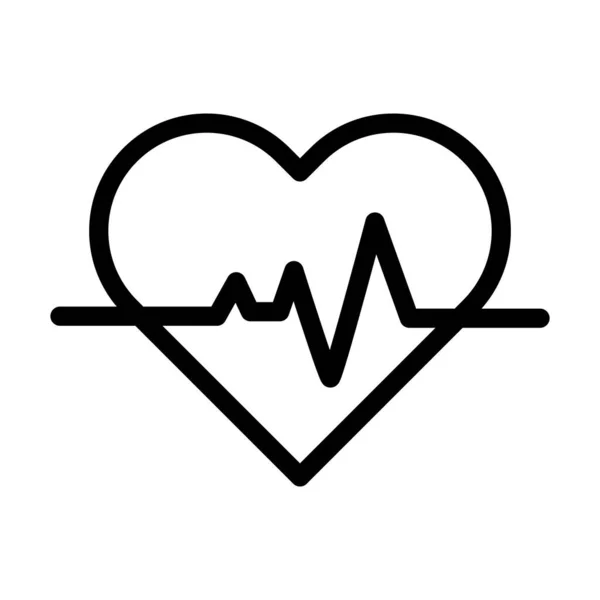 个人和商业用途的心脏跳动向量重线图标 — 图库矢量图片