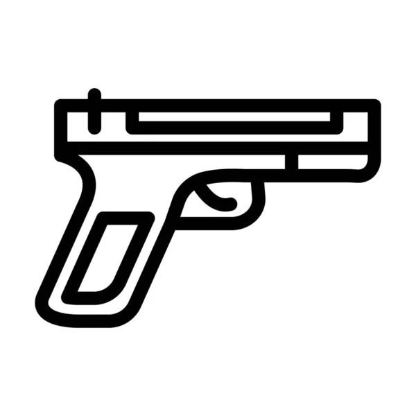 Pistol Vector Thick Line Icon Für Den Persönlichen Und Kommerziellen — Stockvektor