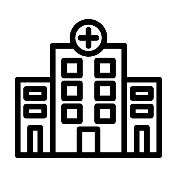 Krankenhaus Vector Thick Line Icon Für Den Persönlichen Und Kommerziellen — Stockvektor