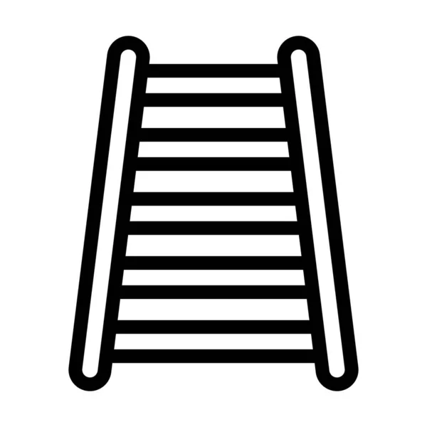 Step Ladder Vector Vastagvonalas Ikon Személyes Kereskedelmi Használatra — Stock Vector