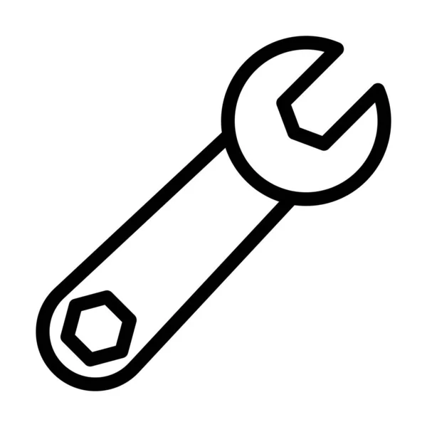 Schraubenschlüssel Vector Thick Line Icon Für Den Persönlichen Und Kommerziellen — Stockvektor