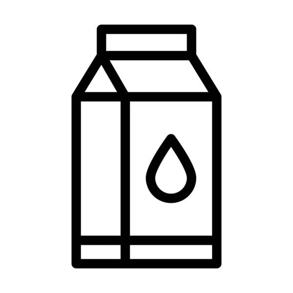 個人的および商業的な使用のためのミルクベクター太線アイコン — ストックベクタ