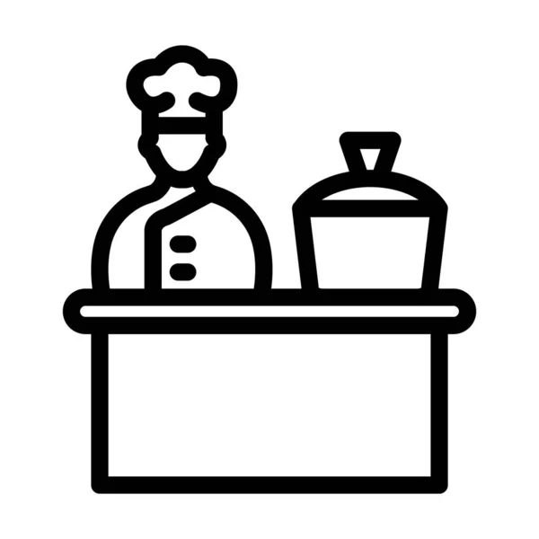 Кулинарное Шоу Вектор Толстая Икона Линии Личного Коммерческого Использования — стоковый вектор