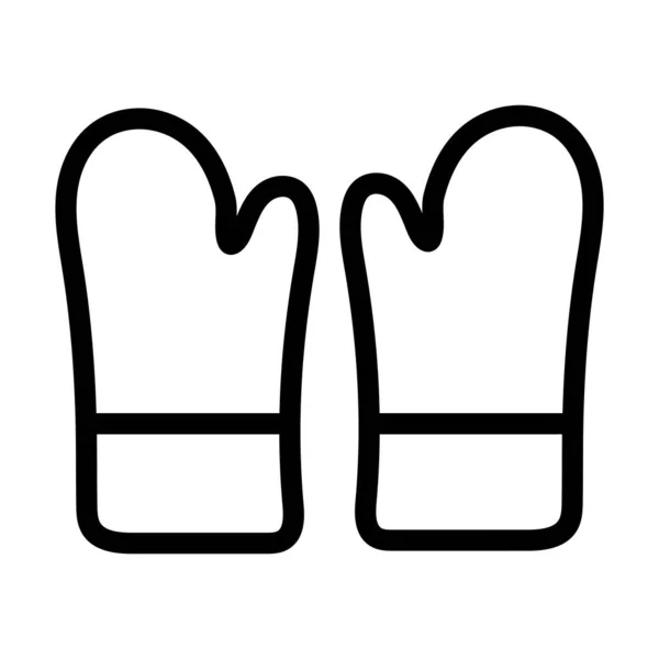 Кухонные Перчатки Вектор Толстая Линия Икона Личного Коммерческого Использования — стоковый вектор