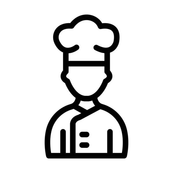 Icono Línea Gruesa Del Vector Del Chef Para Uso Personal — Vector de stock