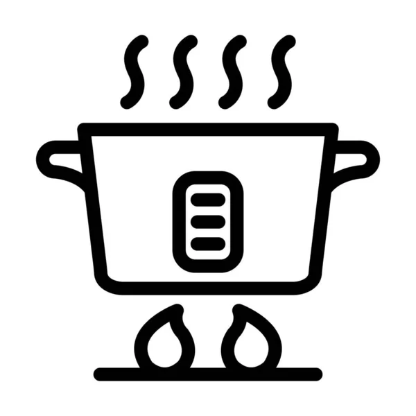 Kochen Vector Thick Line Icon Für Den Persönlichen Und Kommerziellen — Stockvektor
