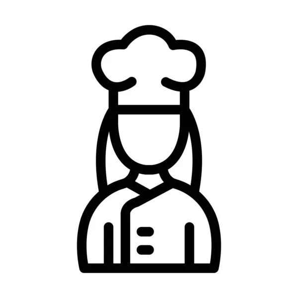 Икона Lady Chef Vector Thick Line Личного Коммерческого Использования — стоковый вектор