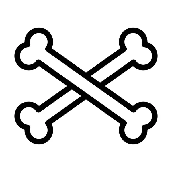 Bones Vector Thick Line Icon Für Den Persönlichen Und Kommerziellen — Stockvektor