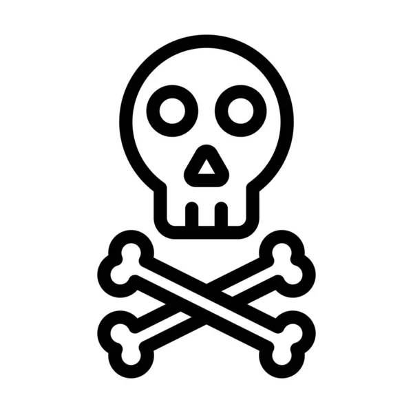 Skull Vector Thick Line Icon Personal Commercial Use — Stock Vector