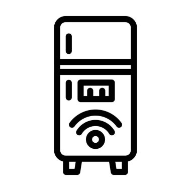 Kişisel ve ticari kullanım için Akıllı Buzdolabı Vektör Kalın Çizgisi Simgesi