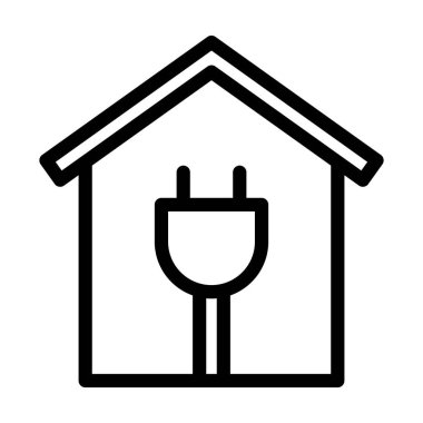 Kişisel ve ticari kullanım için Akıllı Ev Vektörü Kalın Çizgi Simgesi