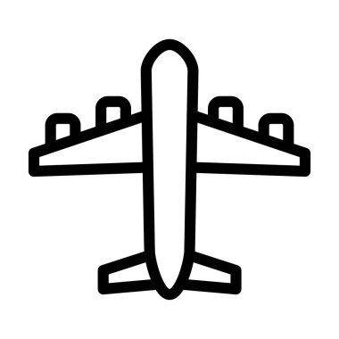 Kişisel ve ticari kullanım için Uçak Vector Kalın Hat Simgesi