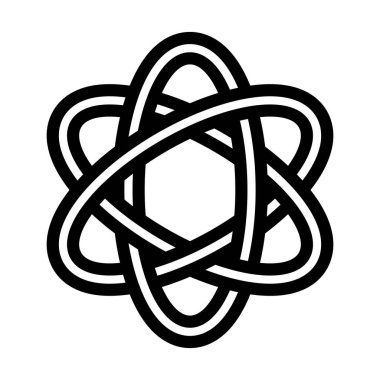 Kişisel ve ticari kullanım için Atom Vektörü Kalın Çizgi Simgesi