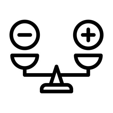 Kişisel ve ticari kullanım için Artıları ve Eksileri Kalın Çizgi Simgesi