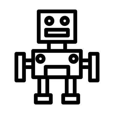 Kişisel ve ticari kullanım için Robot Vektör Kalın Çizgi Simgesi