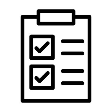 Kişisel ve Ticari Kullanım için Kontrol Listesi Kalın Satır Simgesi