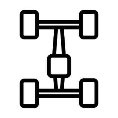Axletree Vektör Kalın Çizgi Kişisel ve Ticari Kullanım Simgesi