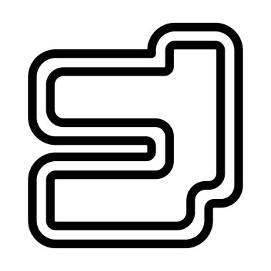 Racetrack Vector Kalın Çizgi Simgesi Kişisel ve Ticari Kullanım İçin