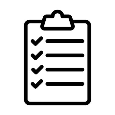 Kişisel ve Ticari Kullanım için Kontrol Listesi Kalın Satır Simgesi