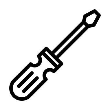 Kişisel ve Ticari Kullanım İçin Tornavida Kalın Çizgi Simgesi