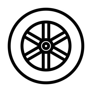 Kişisel ve ticari kullanım için Tekerlek Vektörü Kalın Çizgi Simgesi