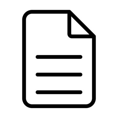 Kişisel ve Ticari Kullanım İçin Belge Vektörü Kalın Çizgi Simgesi