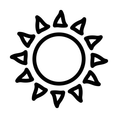 Kişisel ve ticari kullanım için Güneş Vektörü Kalın Çizgi Simgesi