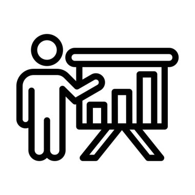 Sunum Vektörü Kalın Çizgi Kişisel ve Ticari Kullanım Simgesi