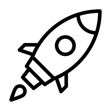 Kişisel ve ticari kullanım için Roket Vektör Kalın Çizgi Simgesi