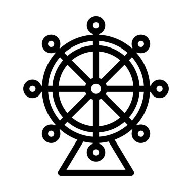 Dönme dolap Vektör Kalın Çizgi Kişisel ve Ticari Kullanım Simgesi