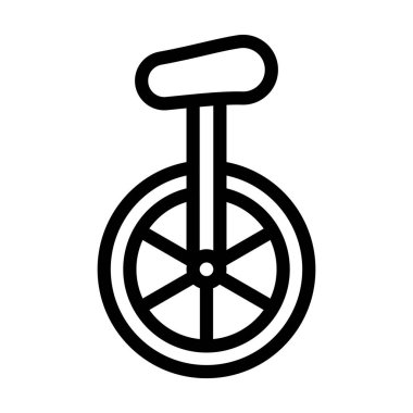 Kişisel ve ticari kullanım için Monosiklet Vektörü Kalın Çizgi Simgesi