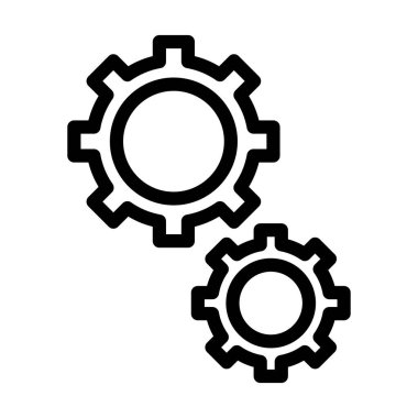 Kişisel ve ticari kullanım için Gears Vector Kalın Çizgi Simgesi
