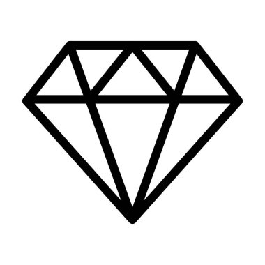 Kişisel ve ticari kullanım için Diamond Vector Kalın Çizgi Simgesi