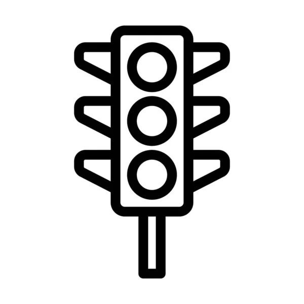 Kişisel Ticari Kullanım Için Trafik Kontrol Vektörü Kalın Çizgi Simgesi — Stok Vektör
