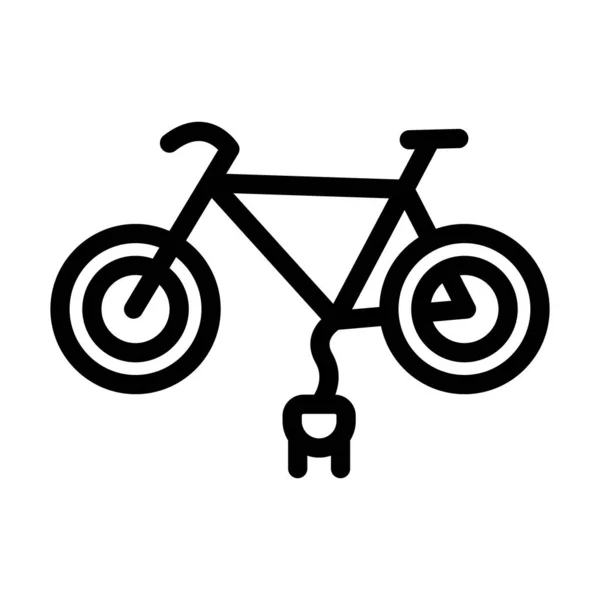 Kişisel Ticari Kullanım Çin Elektrikli Bisiklet Vektörü Kalın Çizgi Simgesi — Stok Vektör