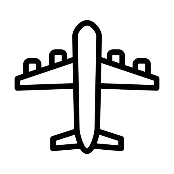 个人和商业用途的飞机矢量厚重线图标 — 图库矢量图片