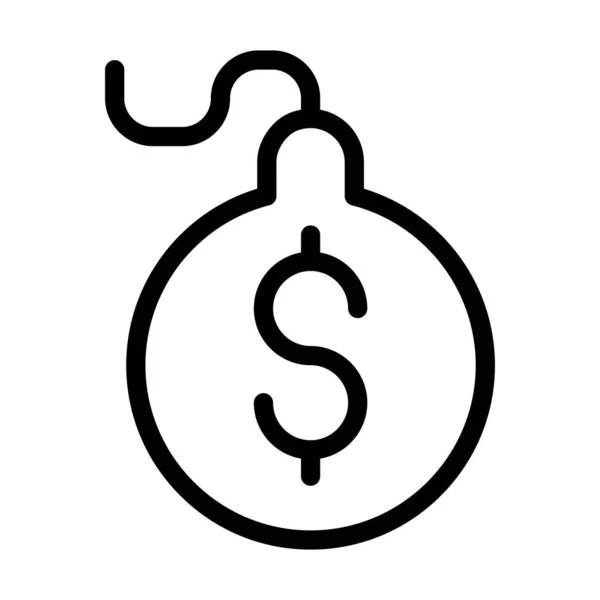 Debt Vector Thick Line Icon Für Den Persönlichen Und Kommerziellen — Stockvektor