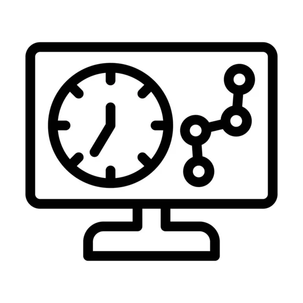 Línea Tiempo Vector Thick Line Icono Para Uso Personal Comercial — Vector de stock