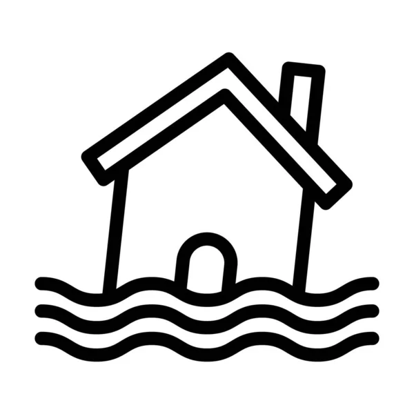 Naturkatastrophen Vector Thick Line Icon Für Den Persönlichen Und Kommerziellen — Stockvektor