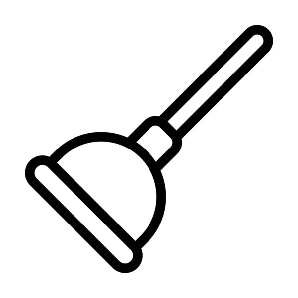 Plunger Vector Thick Line Icon Für Den Persönlichen Und Kommerziellen — Stockvektor