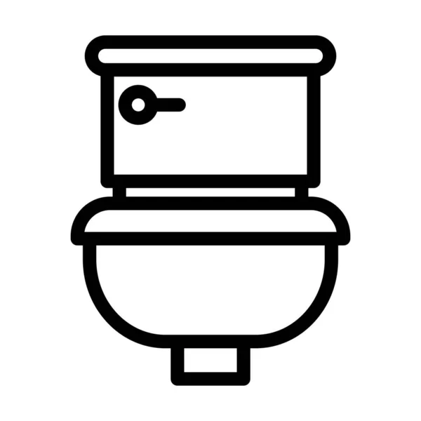 Toilet Vector Thick Line Icon Personal Commercial Use — Stock Vector