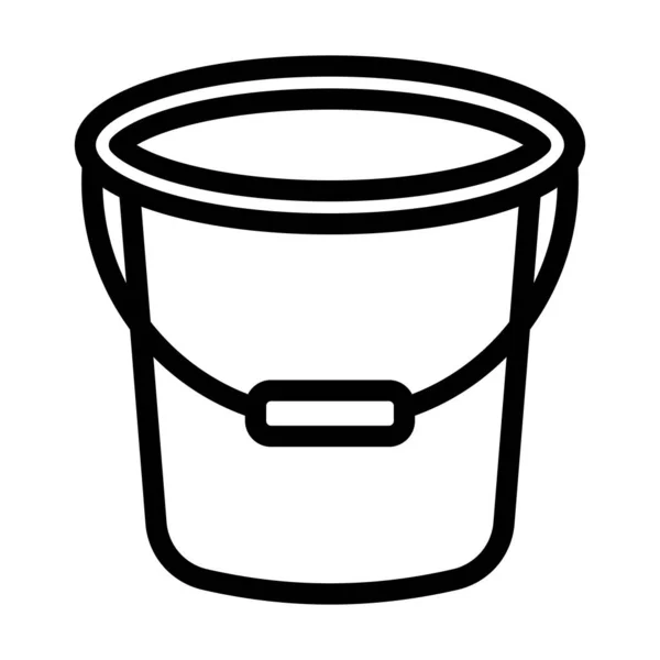 Bucket Vector Silná Čára Ikona Pro Osobní Komerční Použití — Stockový vektor
