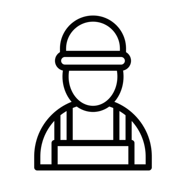 Ikon Garis Tebal Vektor Pekerja Untuk Penggunaan Pribadi Dan Komersial - Stok Vektor