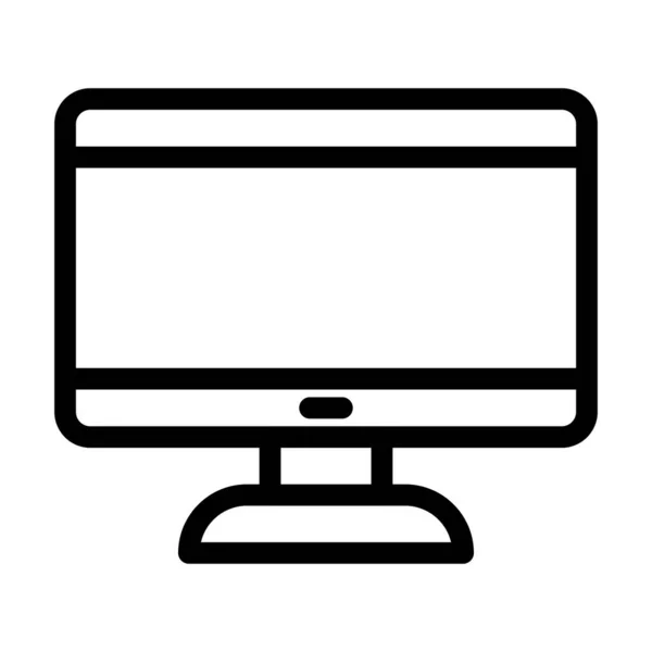 Monitor Vector Dikke Lijn Pictogram Voor Persoonlijk Commercieel Gebruik — Stockvector