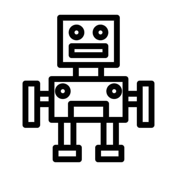 Robot Vector Tlustá Čára Ikona Pro Osobní Komerční Použití — Stockový vektor