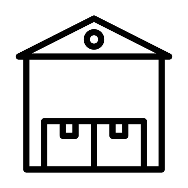 Warehouse Vector Thick Line Icon Für Den Persönlichen Und Kommerziellen — Stockvektor