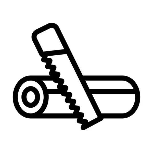 Holzfäller Vector Thick Line Icon Für Den Persönlichen Und Kommerziellen — Stockvektor